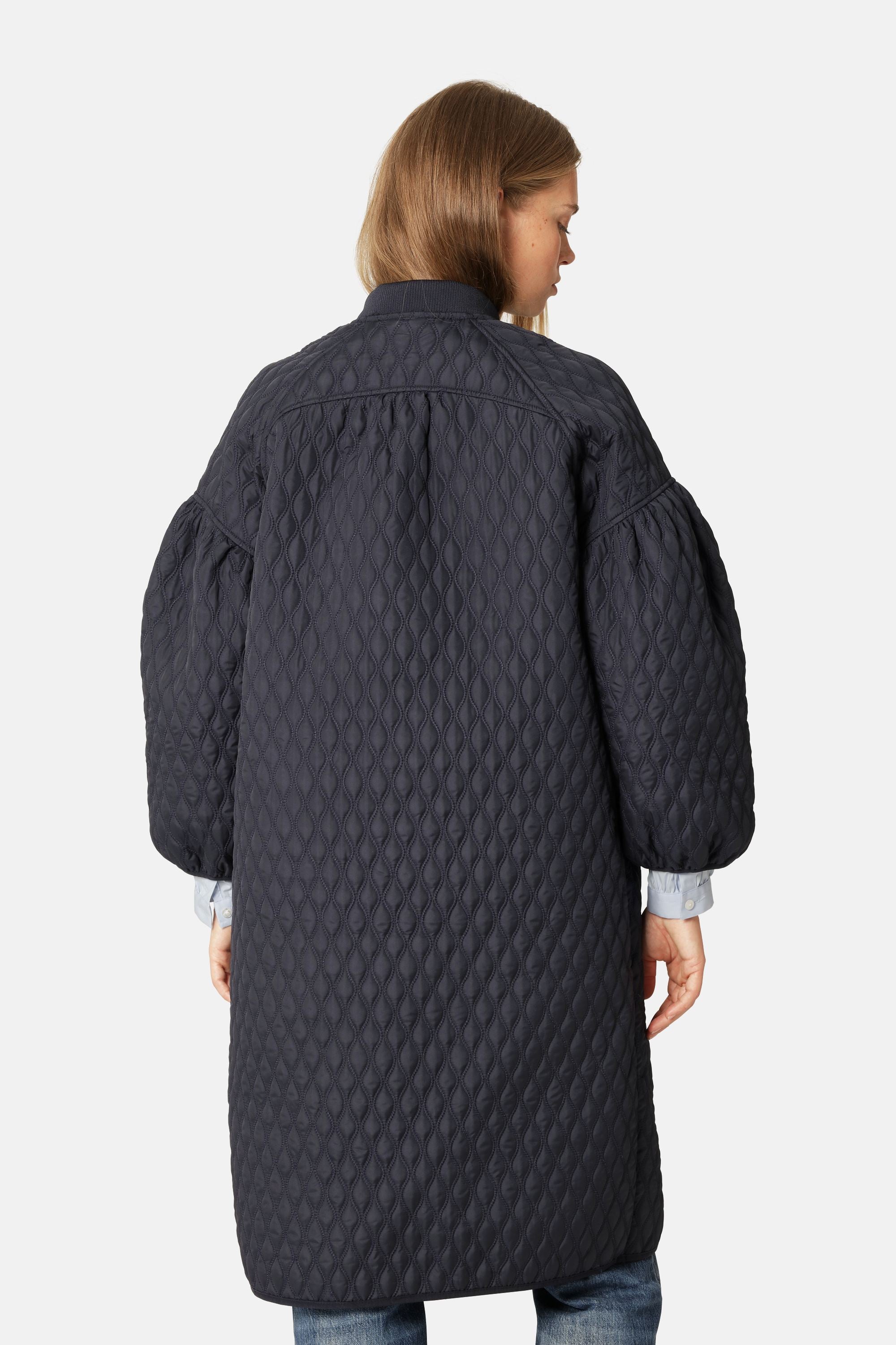 Long Quilt Jacket - Dark Indigo